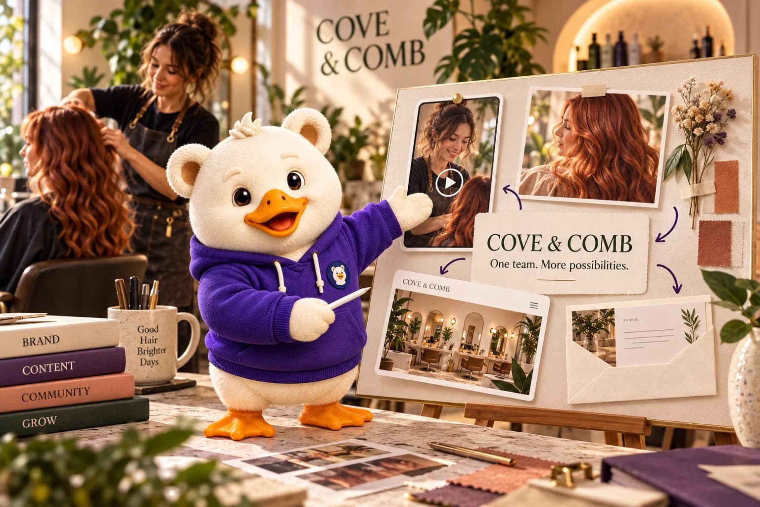 Goosy brings a salon’s photography, video, website and email work together around a shared creative direction.